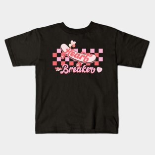 Heart Breaker Skateboard Valentines Day Kids T-Shirt